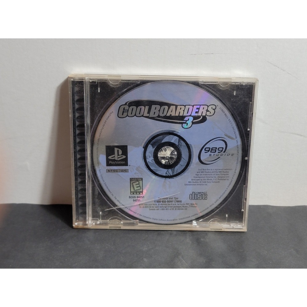1998 PS1 Cool Boarders 3 Sony PlayStation Game SCUS-94251 Tested Works